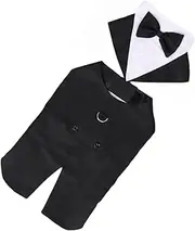EXAOMBLE Pet Tuxedo Large Dog Clothes Small Dog Shirts Pet Outfits for Dogs Dog Jumpsuit Puppy Outfits Pet Garment Animal Costume Animal Shirts Pet Wedding Tuxedo Dog Tuxedo White Cotton