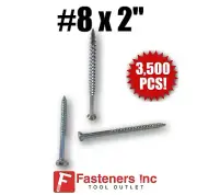 INTERCORP XQ832NZ #8 X 2" Particle Board Cabinet Screws (Sqaure) 3,500/BOX