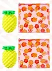 2 Soap & Glory Hibiscus Floral Clear Travel Bag & Pineapple Sponge Loofah Sets
