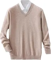 [Hamthuit] Men Warm Thick Pullover Loose Fit Sweater Jersey V Neck Long Sleeves Pullover Jumper Knitted Slim Fit Pullover