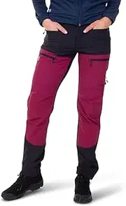 [Swedemount] Women's Lofoten Stretch Trousers, Stretchy and Comfortable Outdoor Trousers, Perfect for Hiking, Camping and Fishing Trips and All Outdoor Activities, Black/Burgundy, 8 AU