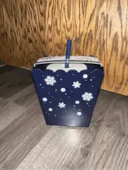 Zak Snow Flake Popcorn Bucket With Straw Tumbler Set New- With Flaws