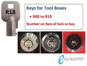 R18 Key to fit Tool Box suits Repco, Gearwrench, Toolpro, TTI, Kincrome + others