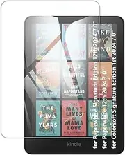 Kepuch 2 Pack Tempered Glass Screen Protector for Kindle Paperwhite Signature Edition 12th 2024 / Paperwhite 12th / Colorsoft Signature Edition 1st 2024 7.0" - Transparent Compatible