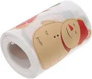 DOITOOL 1 Roll Holiday Stickers Self Adhesive Christmas Tags with Charming Snowman Designs for Present Labeling Party Favors and Festive