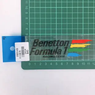F00314B / 班尼頓 Benetton  黑 $40 機車 汽車 重機 車貼 貼紙 車殼 裝飾 行李箱貼