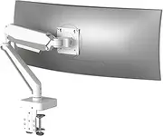 HILLPORT White 45 Premium Aluminum Heavy Duty Monitor Arm, Fits Ultrawide up to 49 inches and 44 lbs Single Desk Mount Stand, Pneumatic Height Adjustable, Max VESA 100x100, A9W