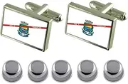 [Select Gifts] Shirt Dress Studs Bento Goncalves City Rio Grande do Sul State Flag Cufflinks