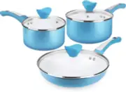 Saucepans Set 6 Pieces Nonstick Pots and Pans with Lid 1 and 2 Quart Saucepan 9.