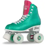 Crazy Skates GLAM TEAL Glitter Quad Rollerskates Women Ladies Girls Size Roller
