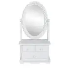 NNEVL Vanity Makeup Table with Oval Swing Mirror MDF
