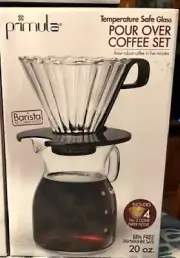 Primula PPOCD-6702 Pike White/Black Pour-Over Coffee Brewer Dripper & Carafe