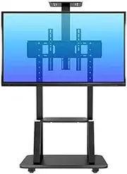 Tv Mounts Motorised Stand，TV Mounts, TV Stands Pedestal Bracket Adjustable Mobile TV Floor Stand with 2-Layer Tray Standing for 55-75In TV Cart Beautiful Scenery