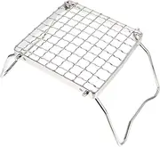 FONDOTIN 1pc Portable Folding Stainless Steel BBQ Rack for Outdoor Cooking Picnic Camping Multi-Purpose Grill Stand for Meat Vegetables Easy to Clean Heat Evenly Space-Saving Design