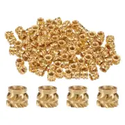 100pcs M3 Threaded Inserts Brass Heat Set Insert M3x4mm, OD 5mm Knurled Nuts
