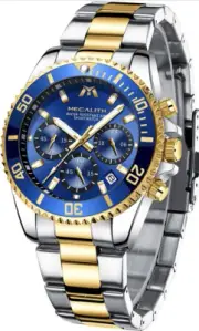 MEGALITH Mens Watches with Stainless Steel Waterproof Analog Quartz Watch