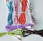 AUX BRAIDED 3FT CABLE FOR iphone 6 4 4s 5 5c 5s ipod mp3 amp car pc stereo mp4
