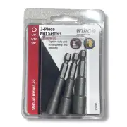 Wiha 3 Piece Magnetic Nut Setter Set 1/4" 5/16" 3/8" 2.5" Long on 1/4" Drive