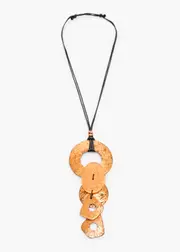 [Taking Shape] Taking Shape Metallic Ring Necklace in Orange - Women's Accessories Orange