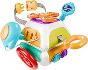 Baby Busy Board Cube, Montessori Sensory Toys for Toddlers Infant Carseat Plane Travel Toy, Educational Learning Activities, Baby Gift 18 Months Old Boy Girl