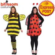N991 Bumble Bee or Lady Bug Costume Animal Book Week Dress Wings Adult Costume