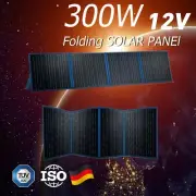 12V 300W Folding Solar Panel Blanket Flexible Solar Mat Mono Power 30A Regulator