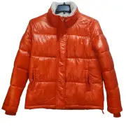 NEW Koolaburra by UGG Oversize Jacket Sherpa Puffer Womens Size M Orange Quilted