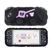 GeekShare Protective Case for Switch OLED & Joy Con PC + Plush Dark Black Rabbit
