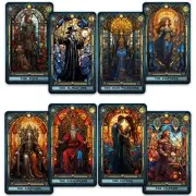 Stained Glass Tarot Cards, 78 Tarot Deck with Foil Edges, Original Tarot Card...