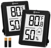 2 Pack Humidity Gauge Room Thermometer Hygrometer Indoor with Battery,Digital...