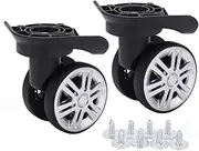 [JOROBURO] 1 Pair Suitcase Casters, Luggage Casters, 360 Degree Suitcase Swivel Casters with Double Row Wheels, Luggage Swivel Wheels for Travelling Bag Travel Castors Wheels Swivel Wheel Replacement