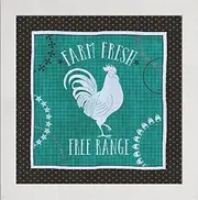 Frame Company Watson Range Little Red Farm I with Teal by Veronique Charron, Frame - 8 x 8 Inches, White