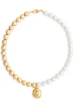 Timeless Pearly Smiles 24kt Gold-plated Beaded Necklace ONE SIZE