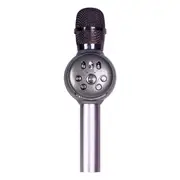 Laser LED Wireless Karaoke Microphone Rechargeable (Silver)