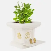 Tulsi Planter Flower Pot for Home Indoor and Outdoor White 11x10 inch Tulsi Pot