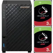 Asustor AS1102T 2-Bay Drivestor 2 NAS with 1GB RAM and 6TB (2x3TB) Seagate Ironw