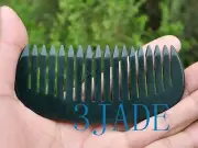 Hand Carved Natural Nephrite Jade Comb, Stone Comb Carving