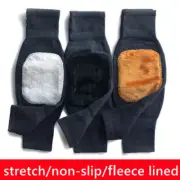 Lady Faux Wool Fleece Lined Knee Pads Thicken Leg Warmer Stretch Non-slip Winter