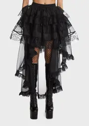 [Dark In Love] Gothic Chiffon High Low Petticoat
