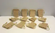 12 NEW BURLAP JUTE SACKS WITH DRAWSTRINGS 3" BY 5" WEDDING PARTY FAVOR GIFT BAGS