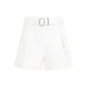 [Jil Sander] Jil Sander-Optic White Mid Waist Cotton Shorts-Donna 34 DE
