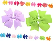 Toyvian 20pcs Hair Clips Bows Barrettes for Girls Stylish Fully Lined Bowknot Alligator Clips for Toddlers Teens Comfortable Hair Accessories