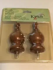 Kirsch Finials, Fits 1 3/8 Inch Diameter Pole, Walnut, 5604EG.085 @f