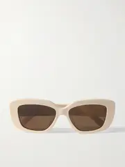 [CELINE Eyewear] CELINE Eyewear - Triomphe Rectangular-frame Acetate Sunglasses - Ivory - One size One size Ivory