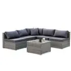 NNEMB 5 Seater Modular Outdoor Setting Lounge with Coffee Table-Grey