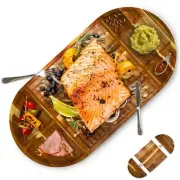 3-in-1 Magnetic Acacia Wood Charcuterie Board Set - Extra Large Cheese Board ...