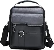 [Gitekain] Mens Messenger Bags For Work - PU Leather Retro Sling Daypack | Large Capacity Lightweight Tote Pouch With Adjustable Strap For Hiking Travel