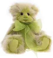 [Charlie Bears] Wednesday Lime Green Plush Teddy Bear - Soft, Cute & Huggable Collectible Stuffed Animal for Kids & Adults