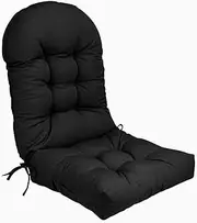 ANGICIE Adirondack Chair Cushion, Waterproof Weather Resistant Cushions for Adirondack Chair Thickened High Back Rocking Chair Seat Cushion for Indoor and Outdoor,43.3 X 19.7 Inch (Black)