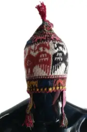 Chullo Woven in Multicolored Wool Handmade Andean Mountains